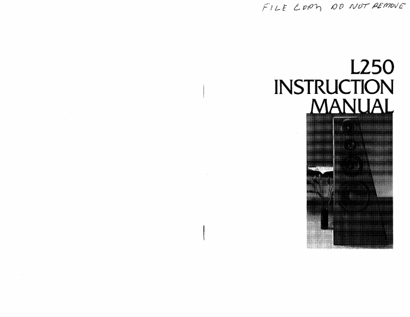 Page 1 of the manual User Manual JBL L250