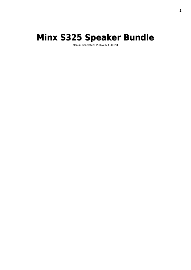 Page 1 of the manual User Manual Cambridge Minx S325