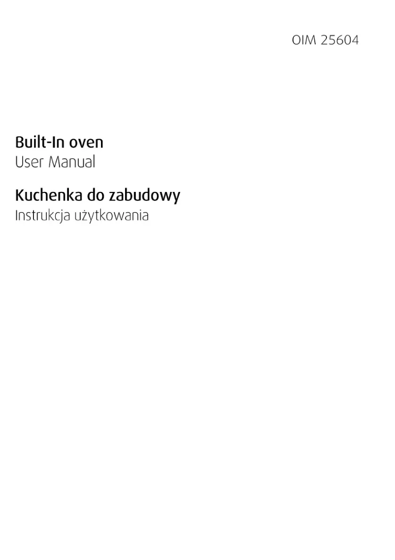 First page image of the manual for OIM 25604 X