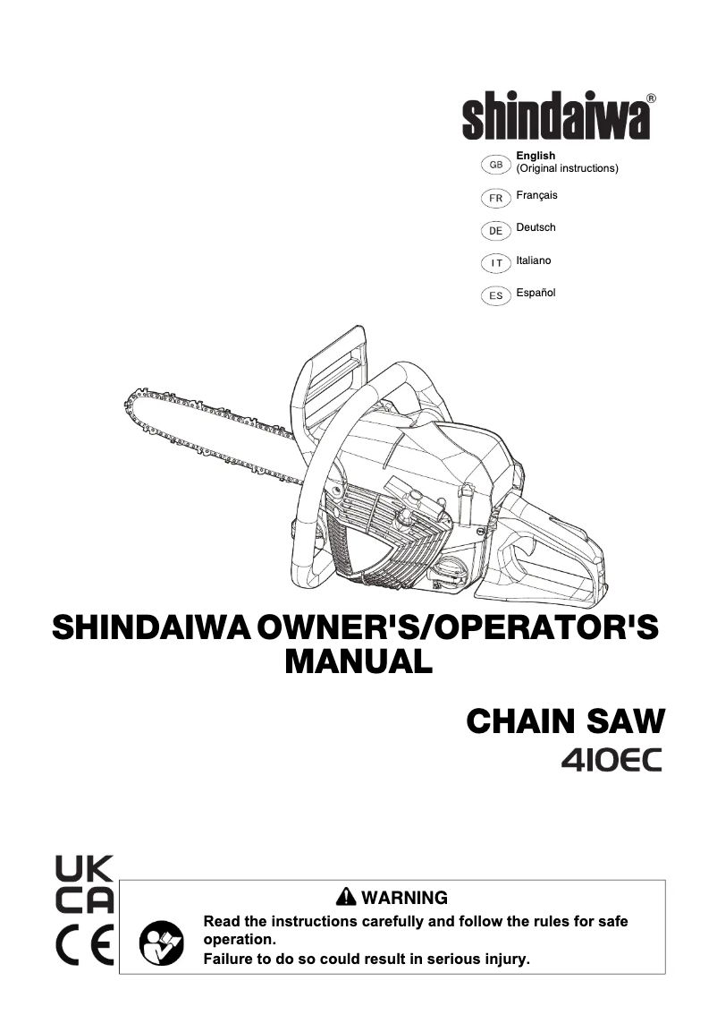 First page image of the manual for 410EC