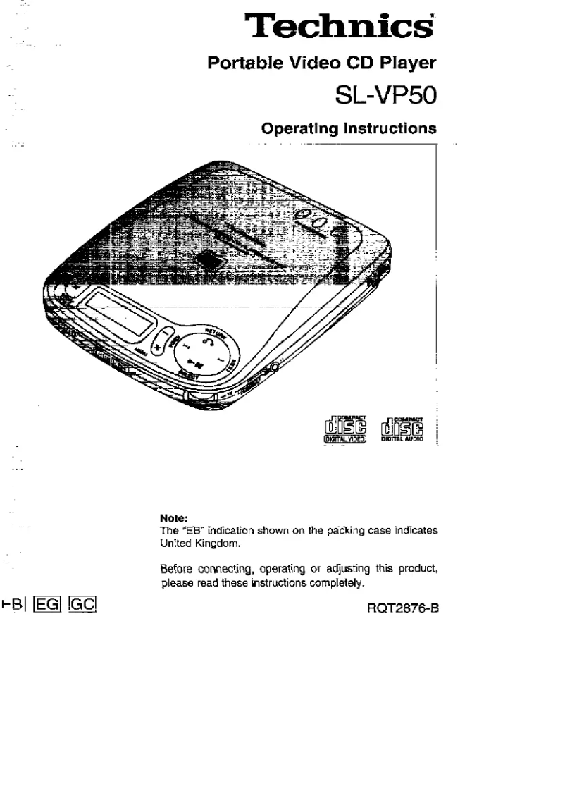 First page image of the manual for SL-VP50