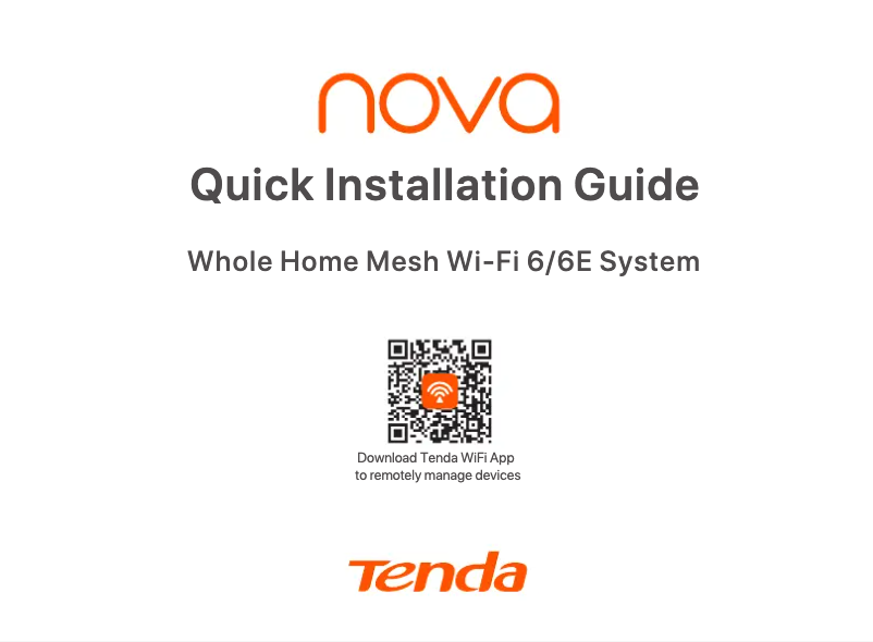 Page 1 of the manual Installation Guide Tenda MX12