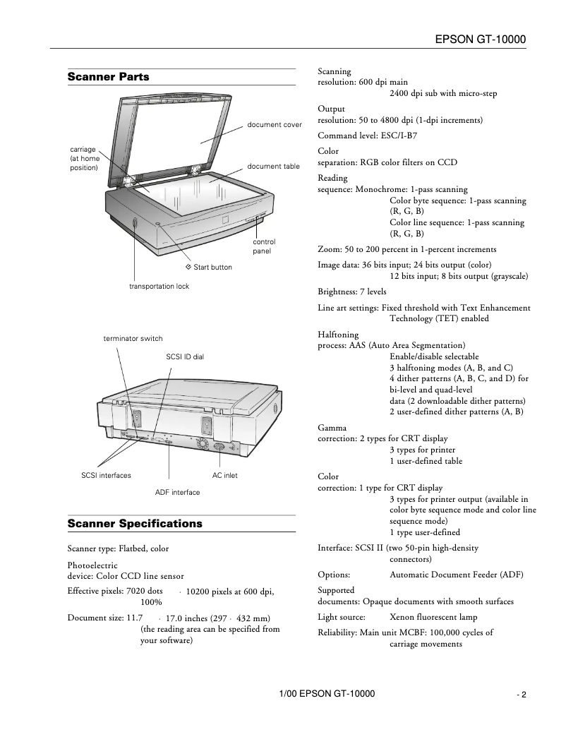 First page image of the manual for GT-10000