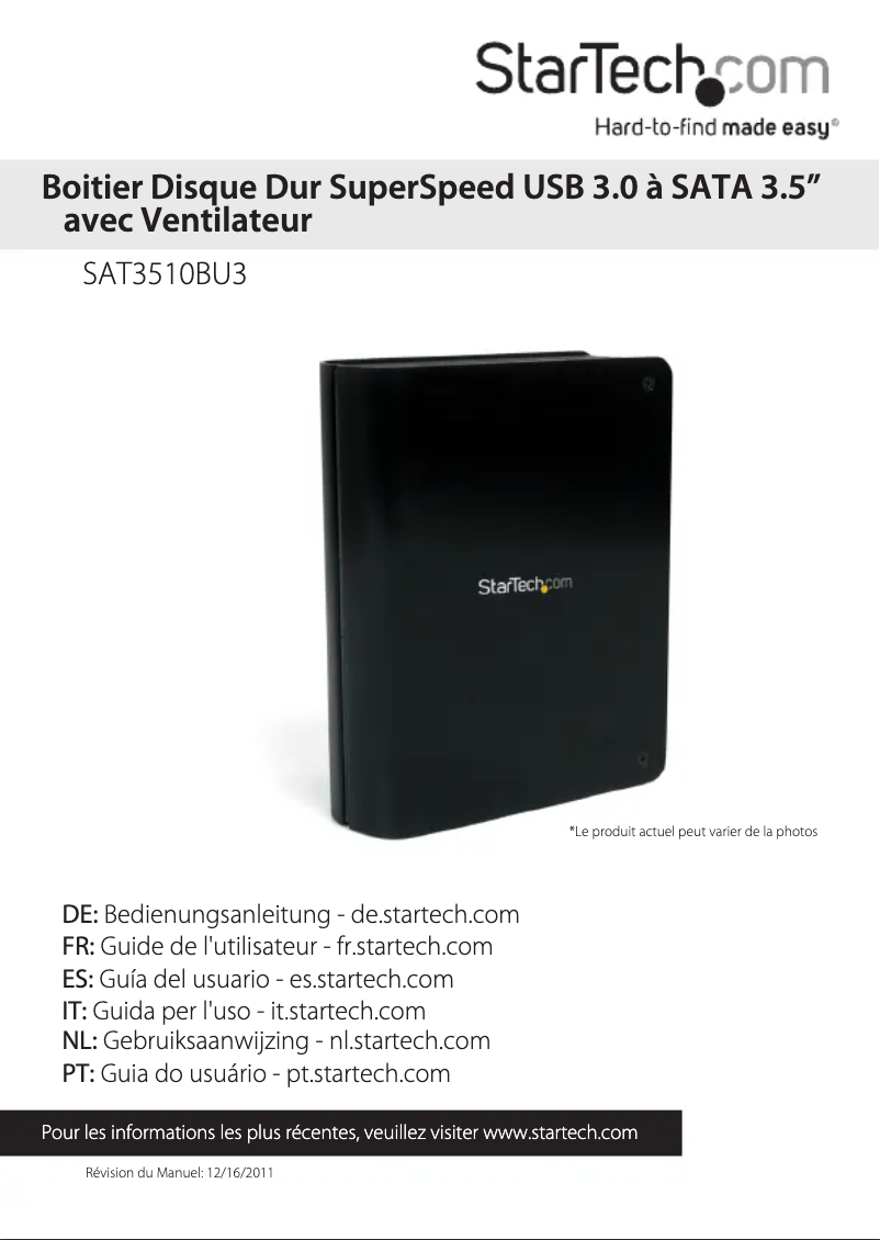 Page 1 de la notice Manuel utilisateur StarTech.com SAT3510BU3