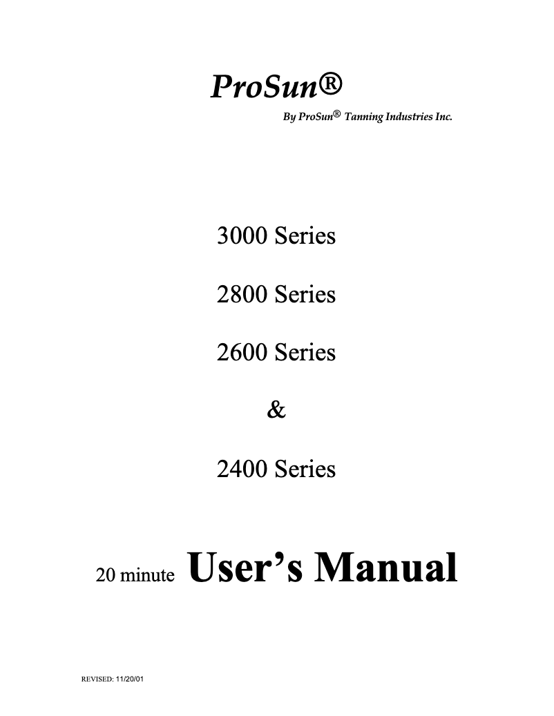 First page image of the manual for 2400 Series