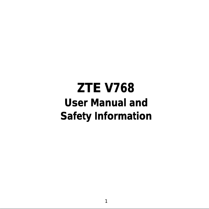First page image of the manual for V-768 GoSmart