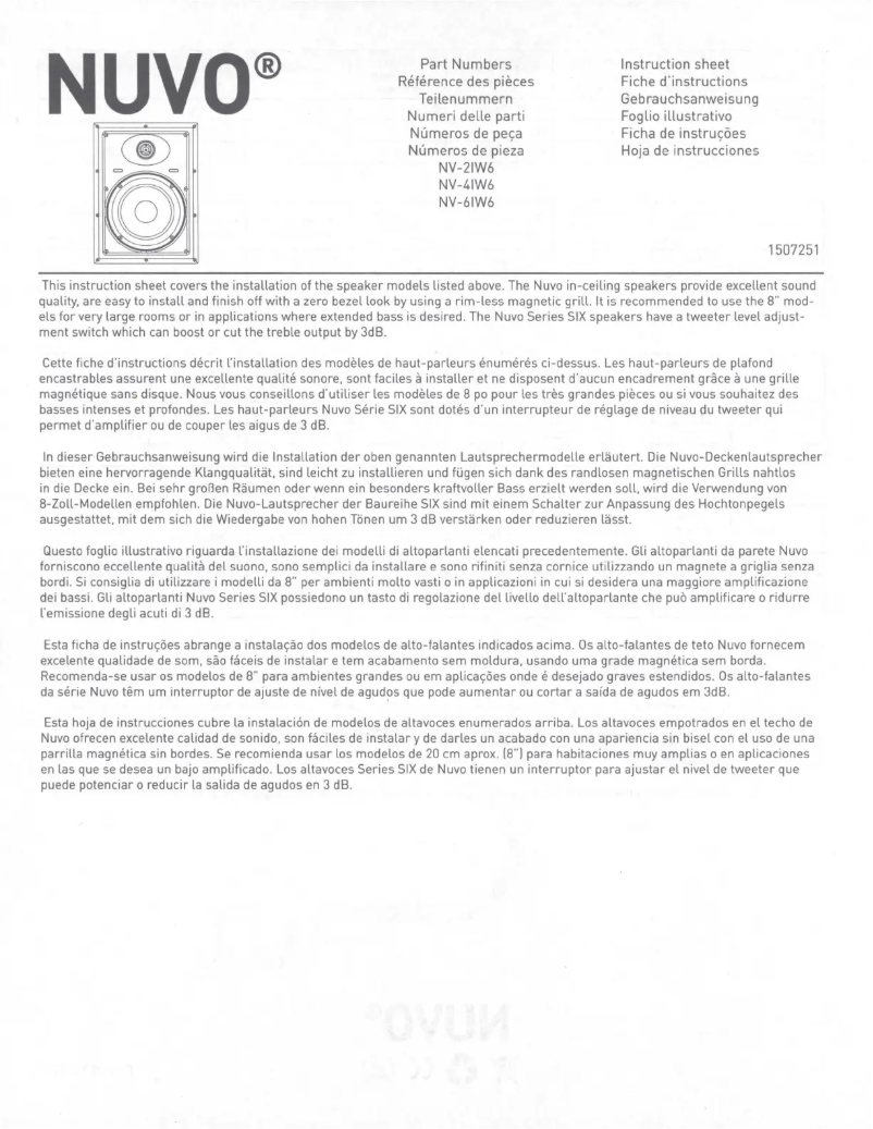 First page image of the manual for NV-4IW6