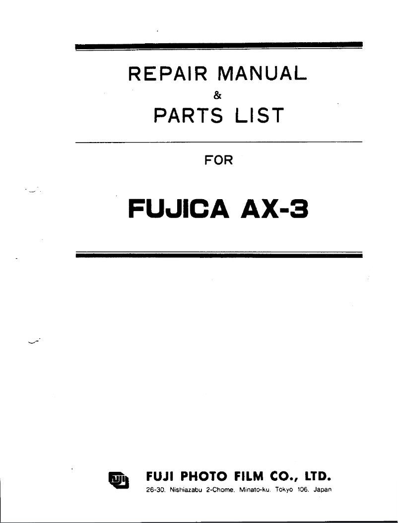 Page 1 of the manual User Manual Fuji AX-3
