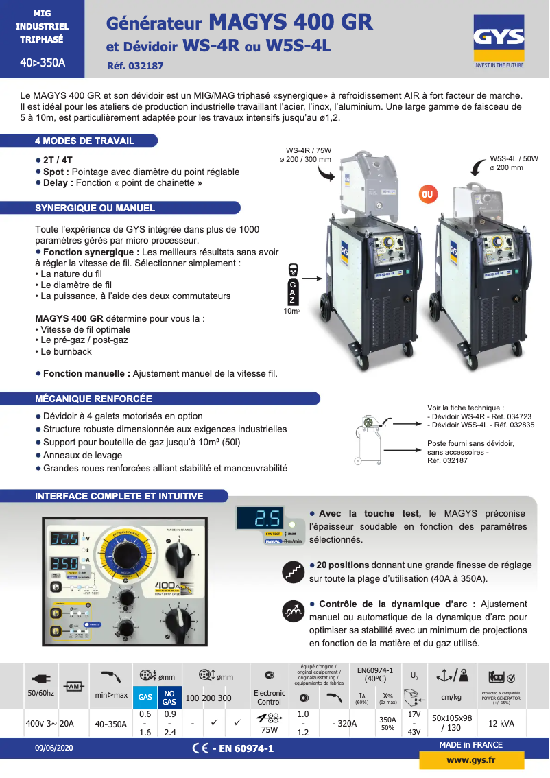 First page image of the manual for Magys 400 GR