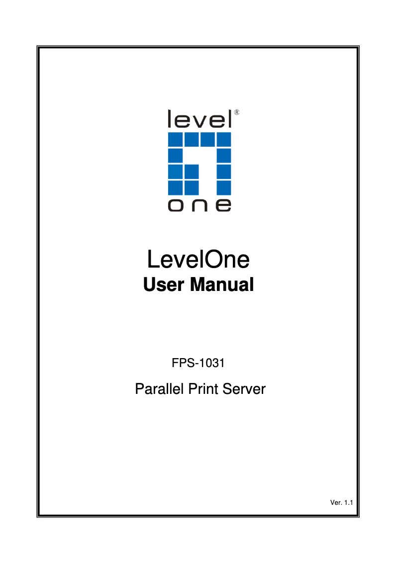 Page 1 of the manual User Manual LevelOne FPS-1031