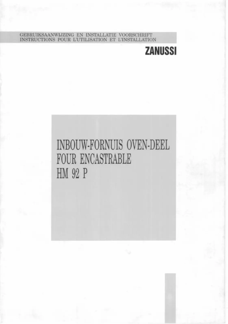 Page 1 of the manual User Manual Zanussi HM 92 P