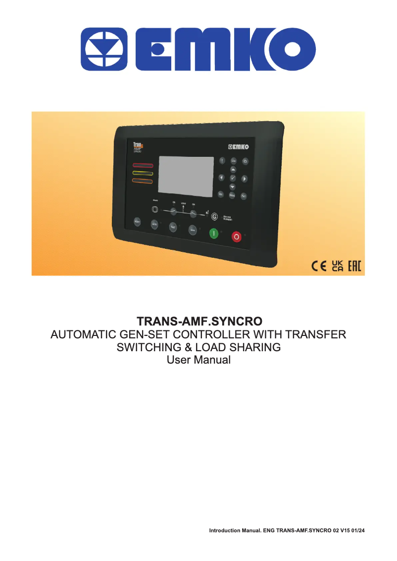Page 1 of the manual User Manual Emko Trans-AMF