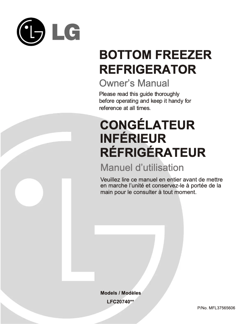 Page 1 of the manual User Manual LG LFC20740ST