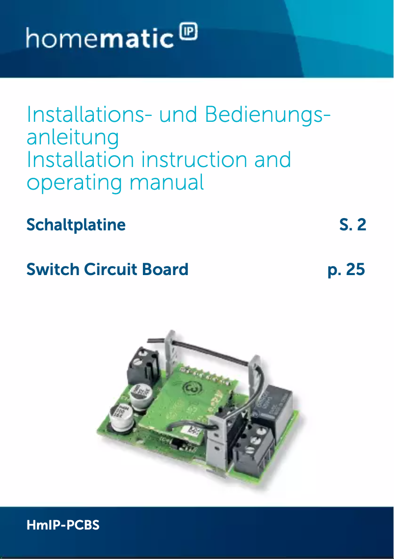First page image of the manual for HmIP-PCBS