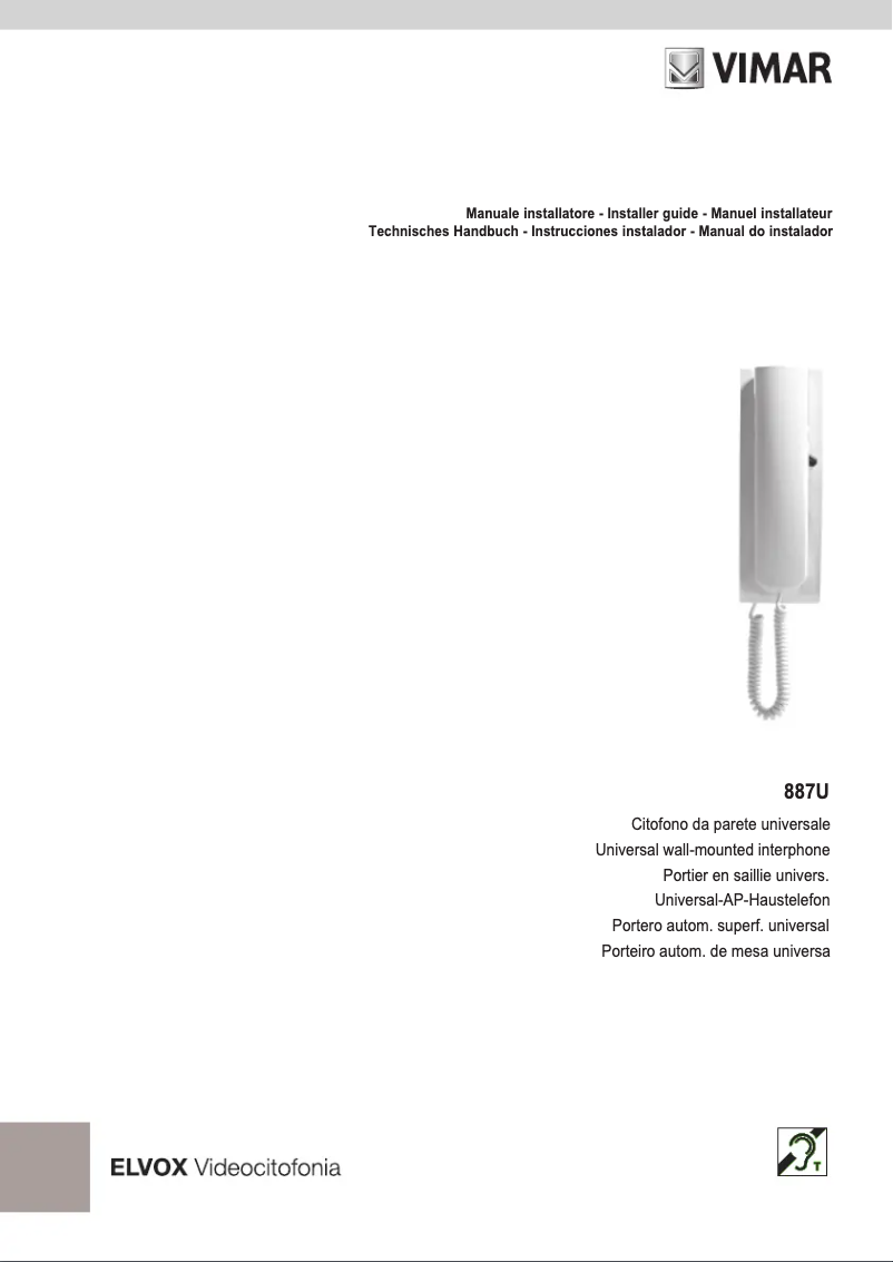 First page image of the manual for ELVOX 887U