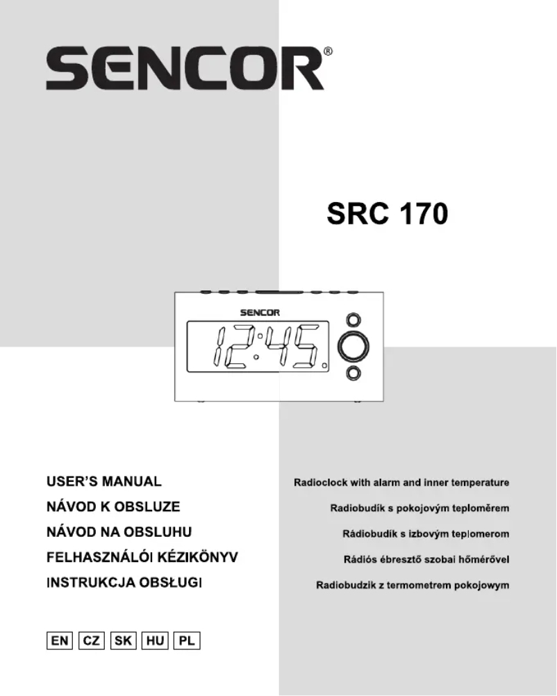 Page 1 of the manual User Manual Sencor SRC 170 GN