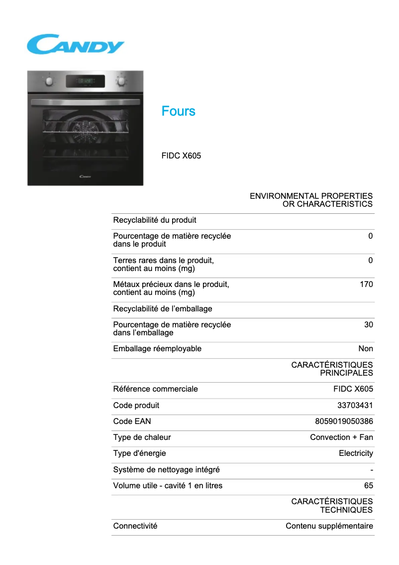 First page image of the manual for FIDC X605