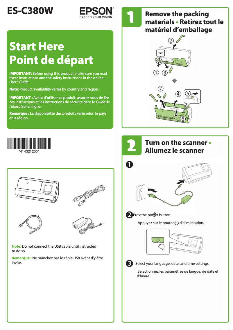 First page image of the manual for ES-C380W