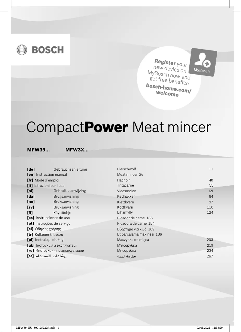 Page 1 of the manual User Manual Bosch CompactPower MFW3X10B