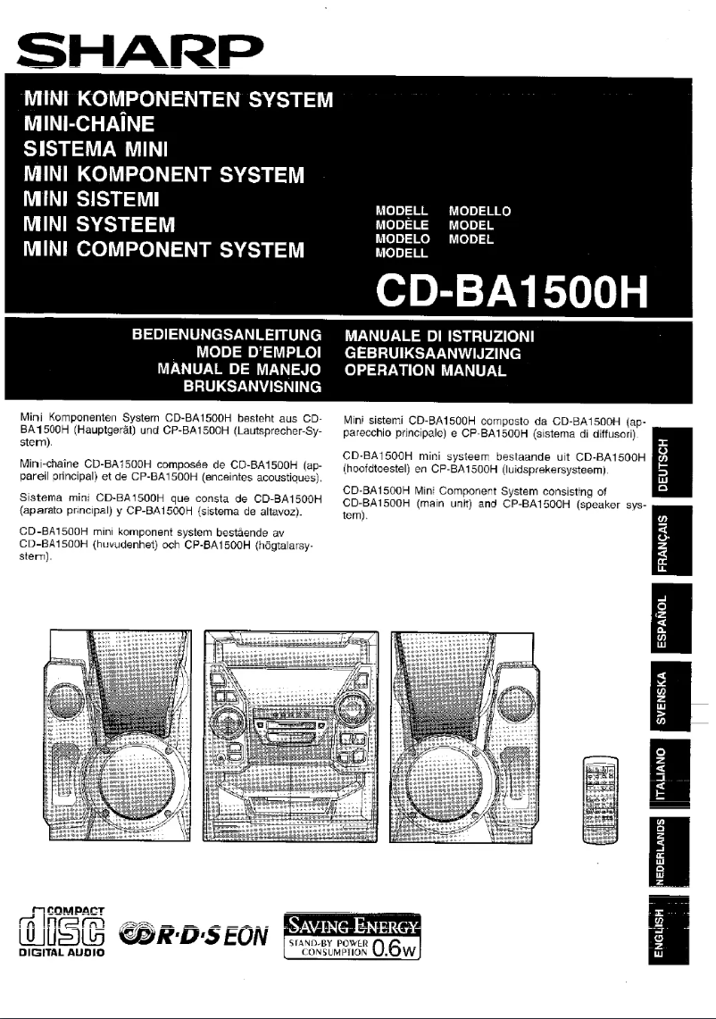 Image de la première page du manuel de l'appareil CD-BA1500H