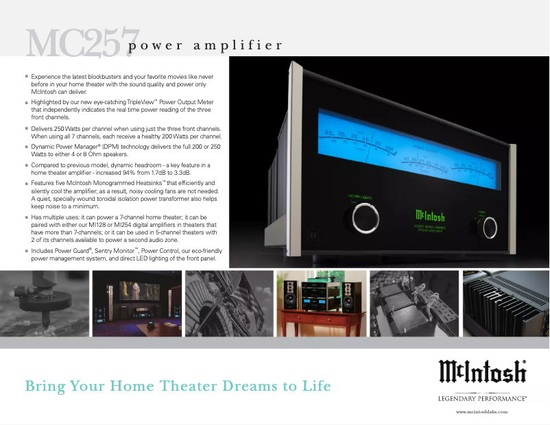 Page 1 of the manual Brochure McIntosh MC257