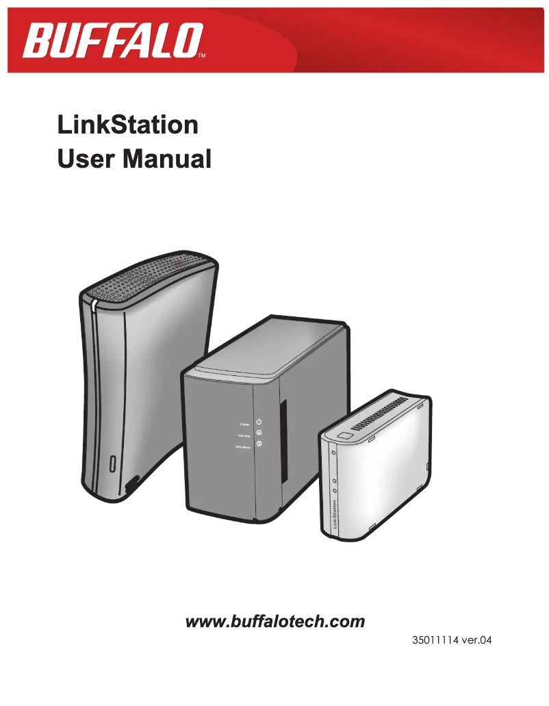 First page image of the manual for LinkStation Pro Duo Diskless
