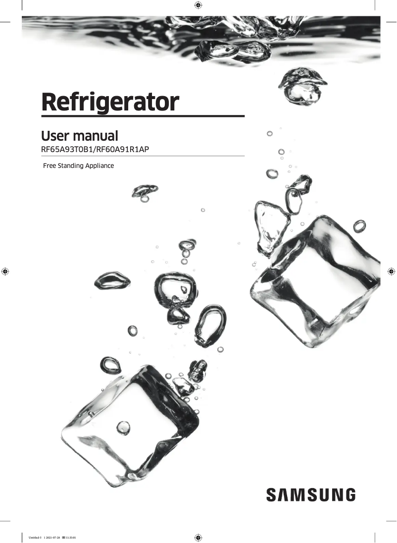 First page image of the manual for SRFX9500N