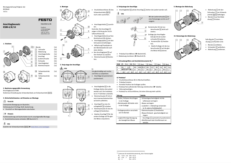 First page image of the manual for KSM-6