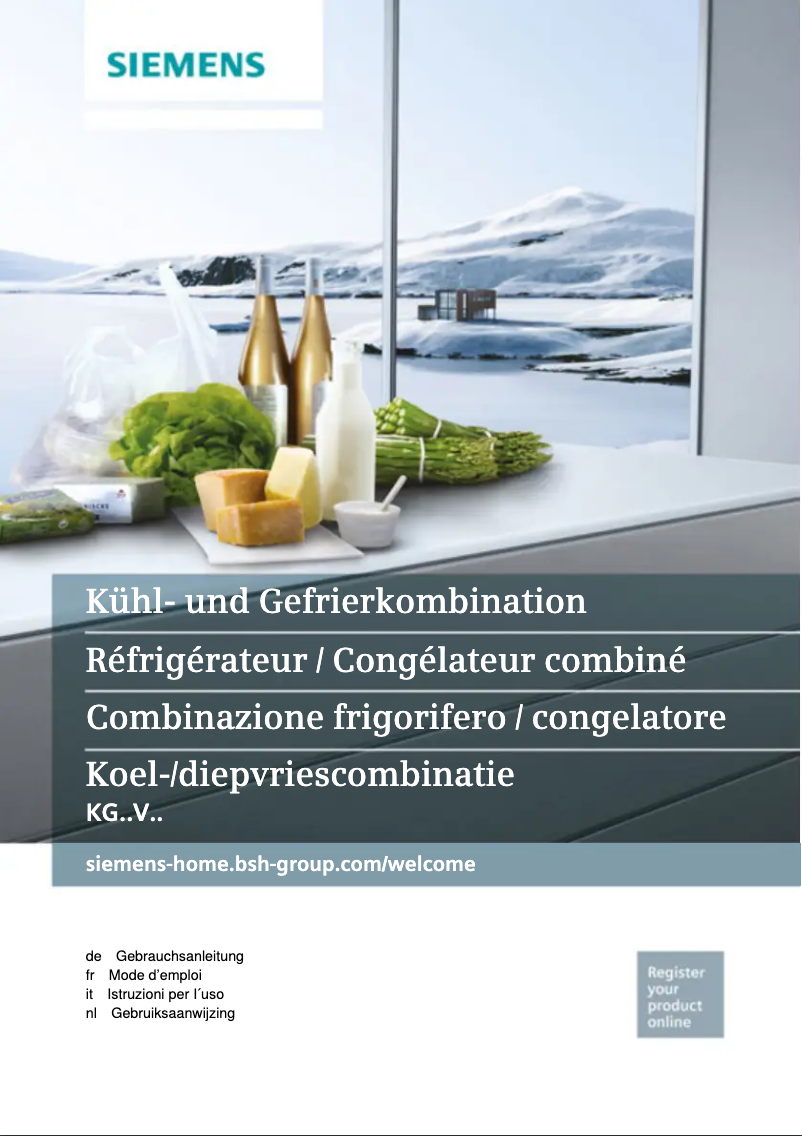 Page 1 of the manual User Manual Siemens iQ300 KG36VVL32