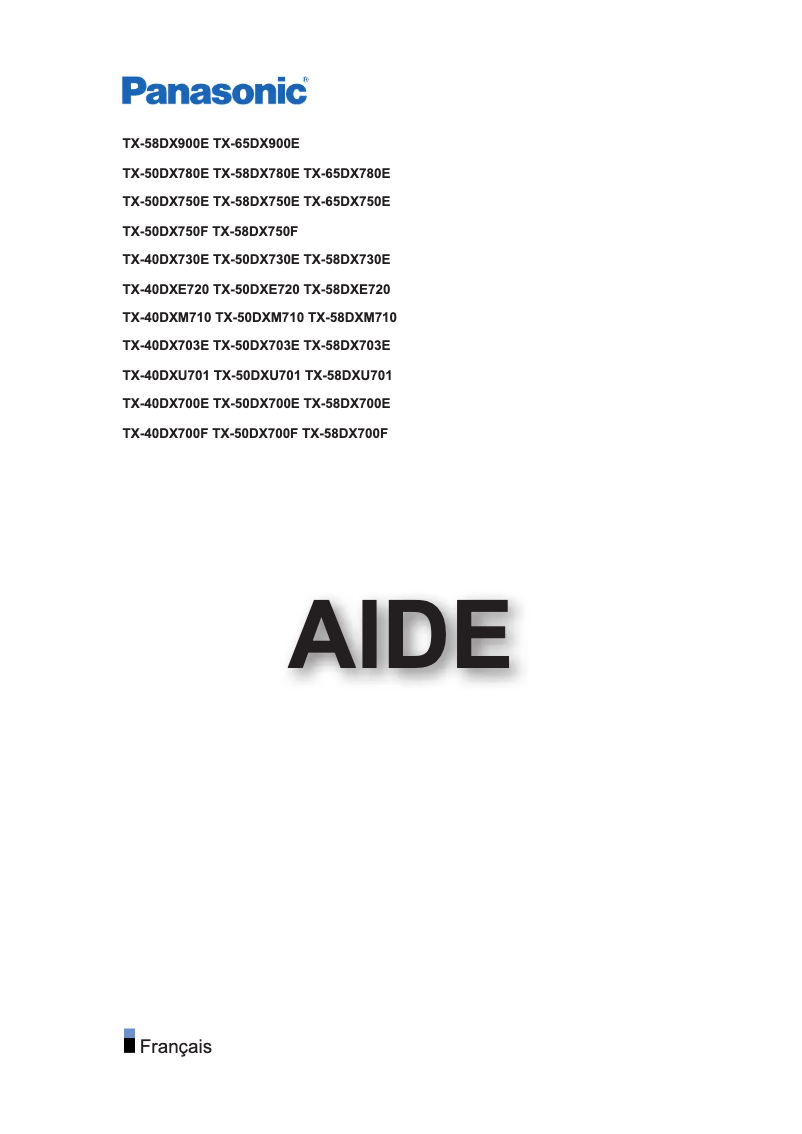 First page image of the manual for TX-50DX700F
