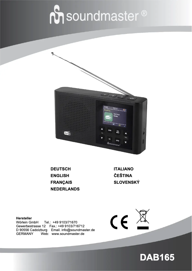 Page 1 of the manual User Manual Soundmaster DAB165