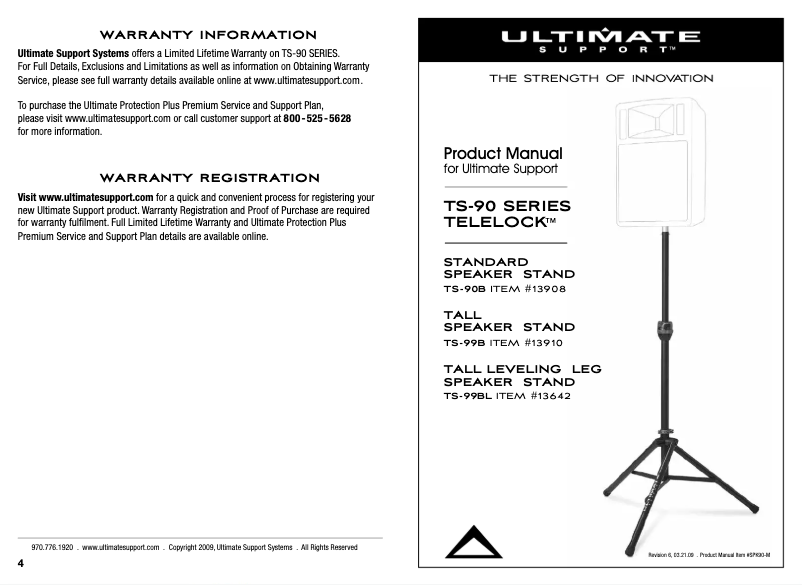 Page 1 of the manual User Manual Ultimate Support TS-90B