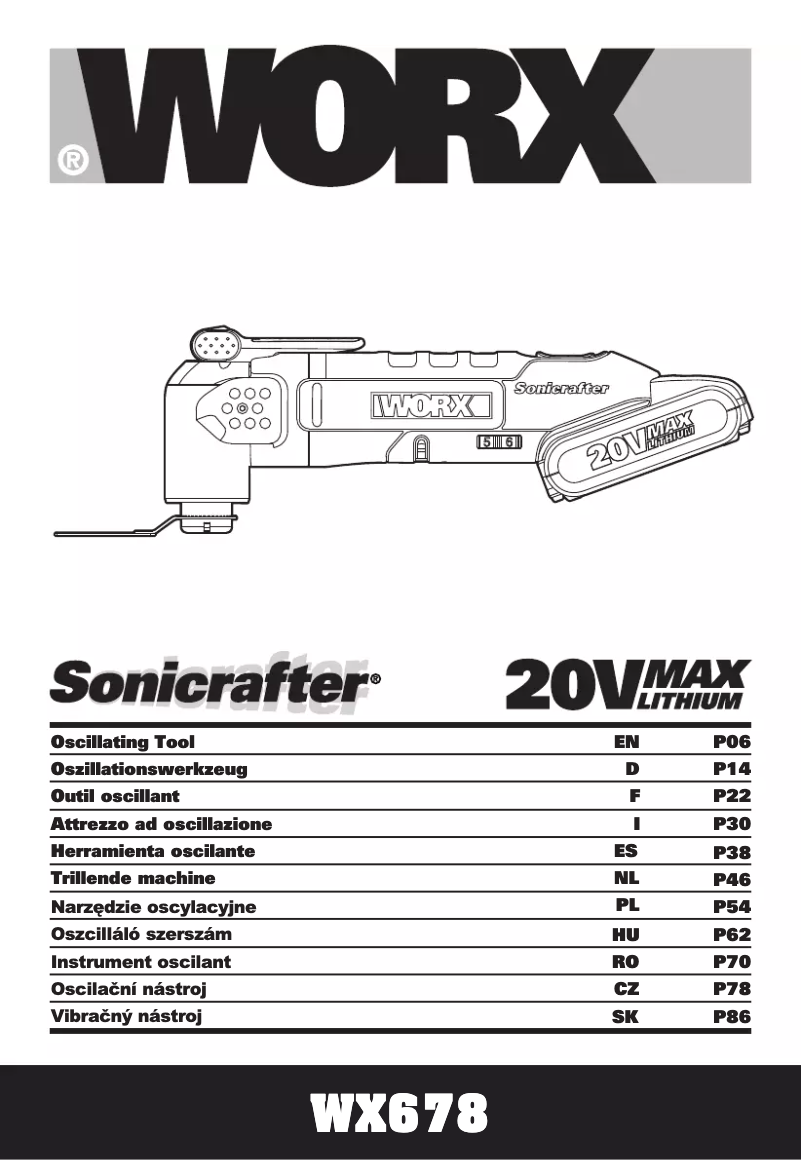 Page 1 of the manual User Manual Worx WX678
