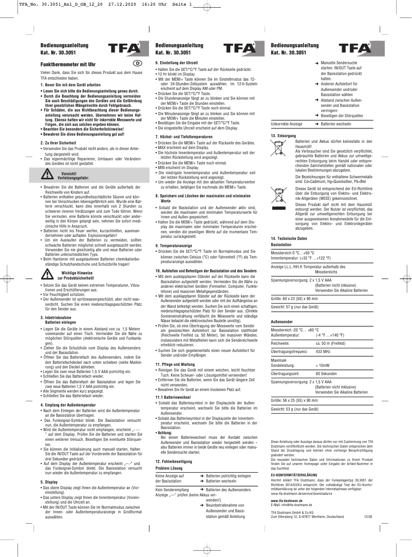 First page image of the manual for 30.3051.01