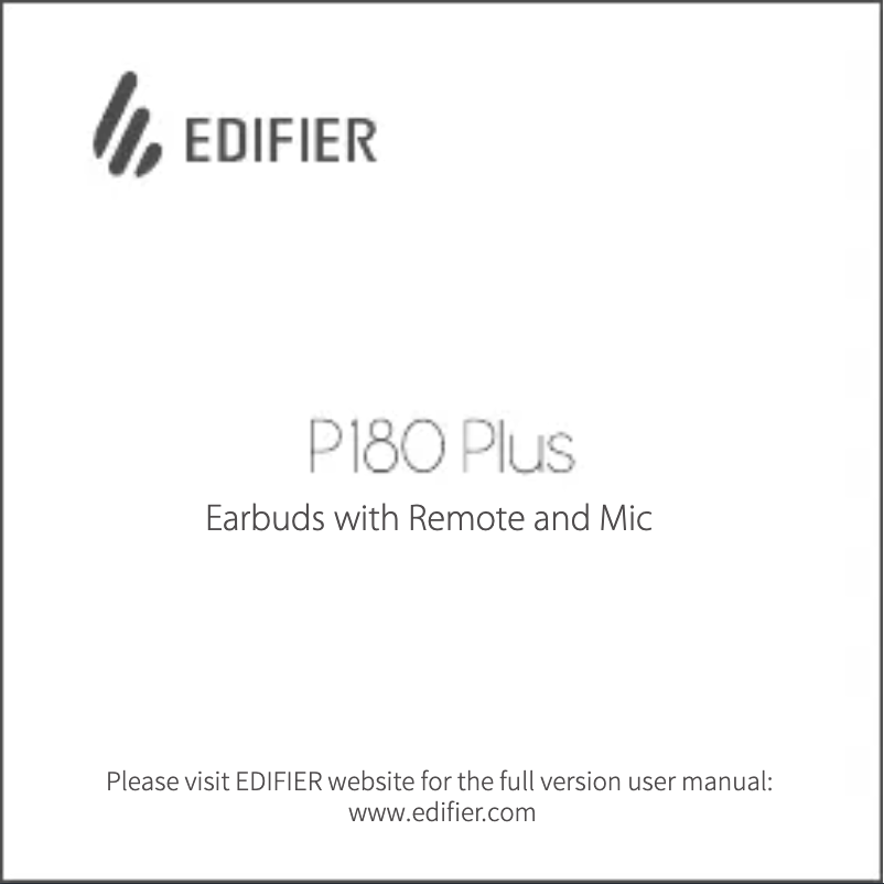 First page image of the manual for P180 USB-C