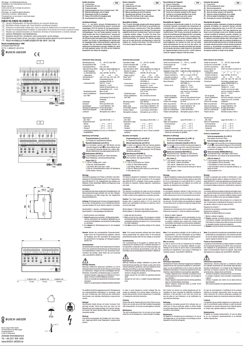 First page image of the manual for 2CKA006151A0220