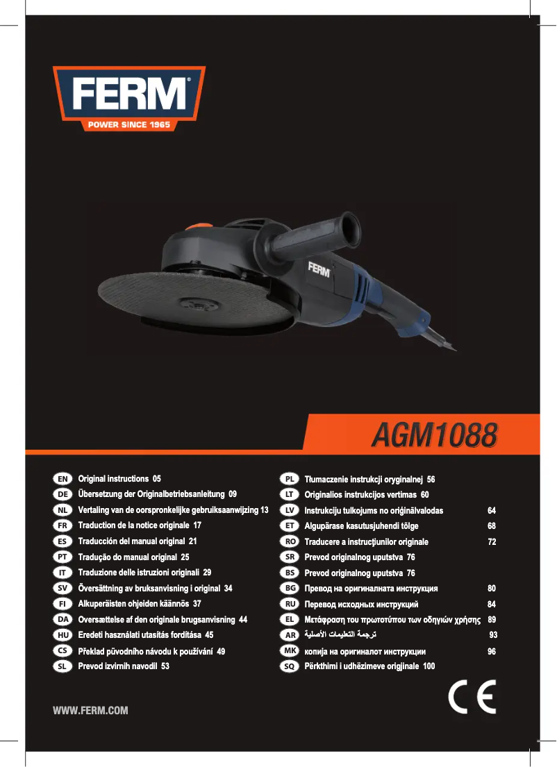 Page 1 de la notice Manuel utilisateur Ferm AGM1088