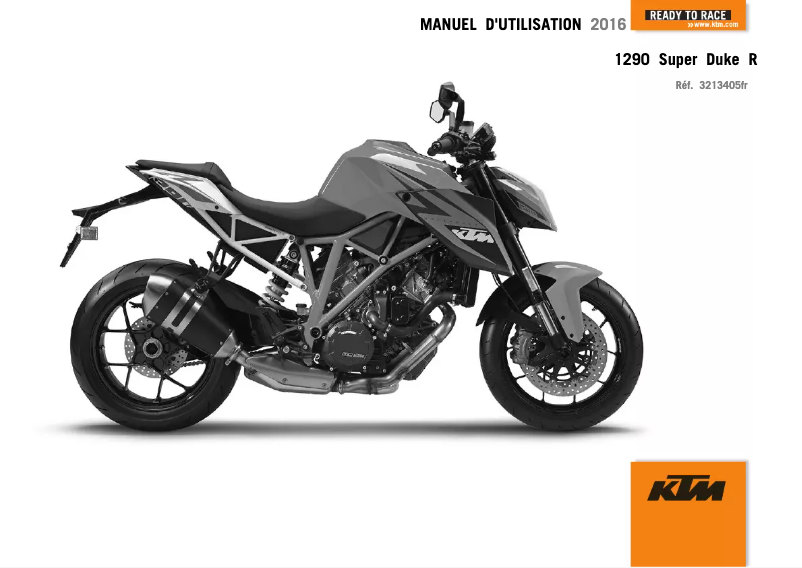 First page image of the manual for 1290 Super Duke R Special Edition (2016)