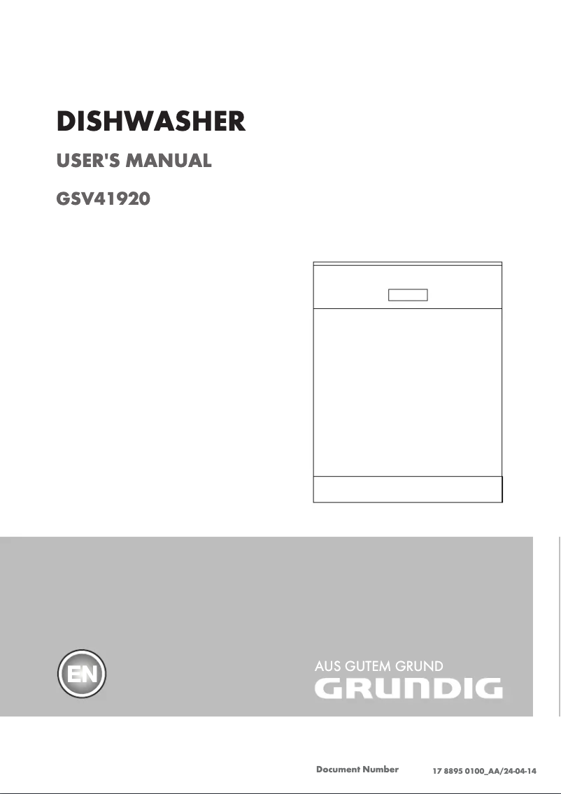 Page 1 of the manual User Manual Grundig GSV 41920