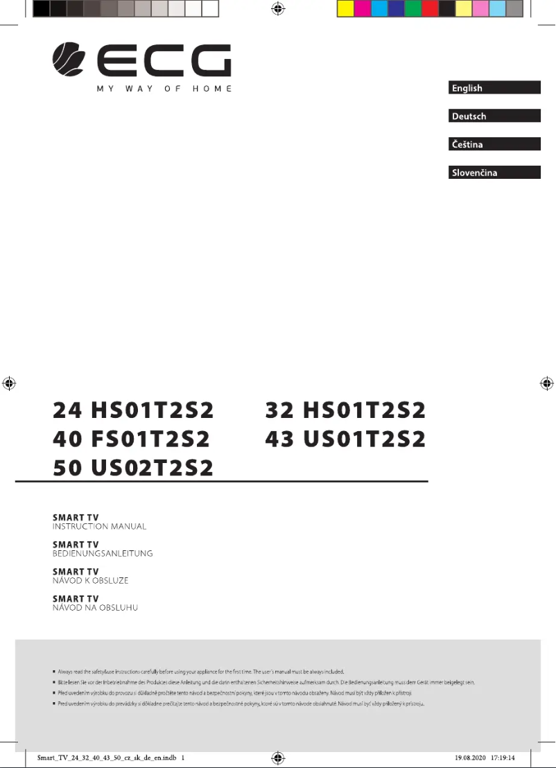 First page image of the manual for 43 US01T2S2