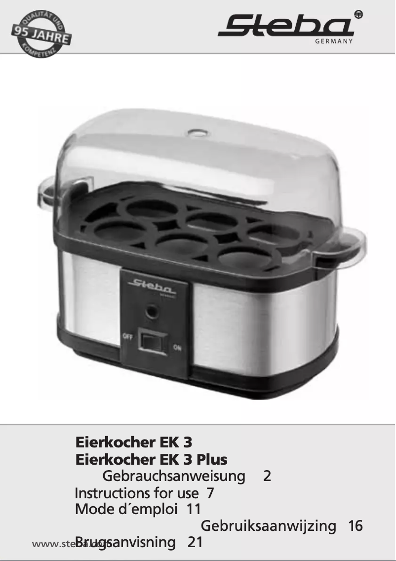 Page 1 of the manual User Manual Steba EK 3 Plus