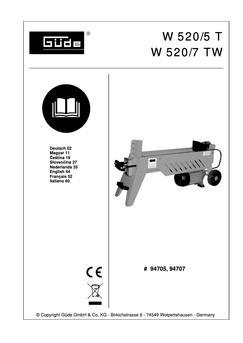 First page image of the manual for W520/5T