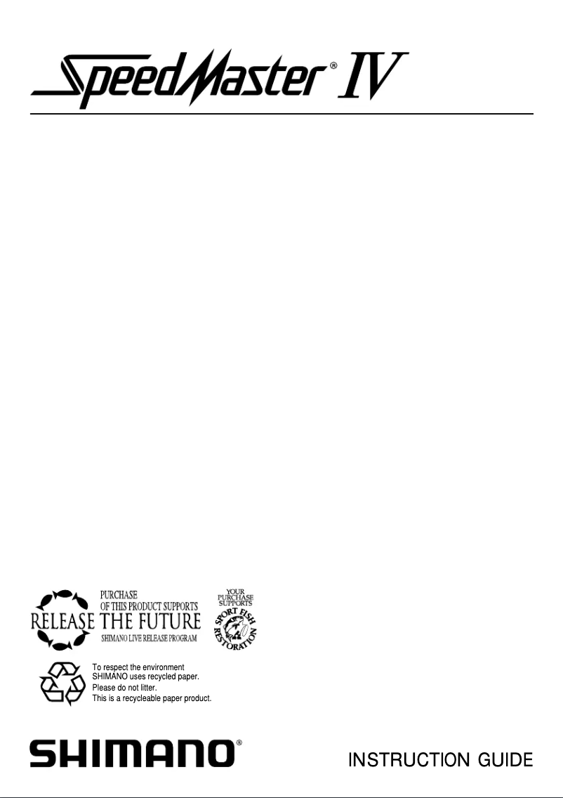 First page image of the manual for SpeedMaster IV