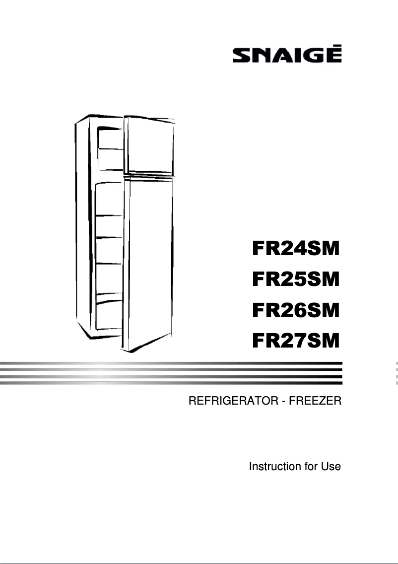 Page 1 of the manual User Manual Snaigė FR24SM-S2JJ0F0