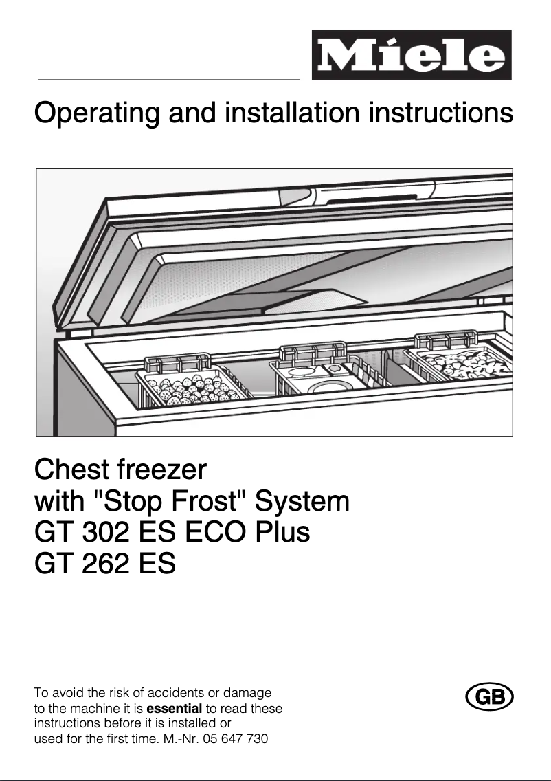 Page 1 of the manual User Manual Miele GT 302 ES ECO Plus