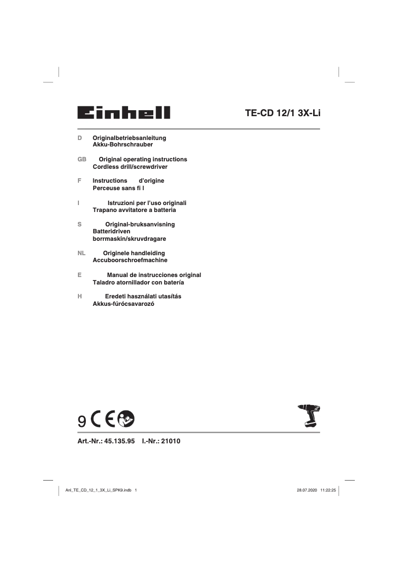 First page image of the manual for TE-CD 12/1 3X-Li