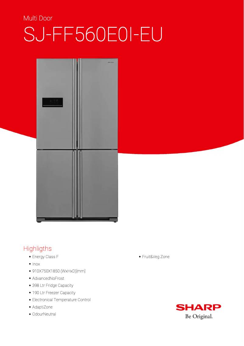 First page image of the manual for SJ-FF560E0I