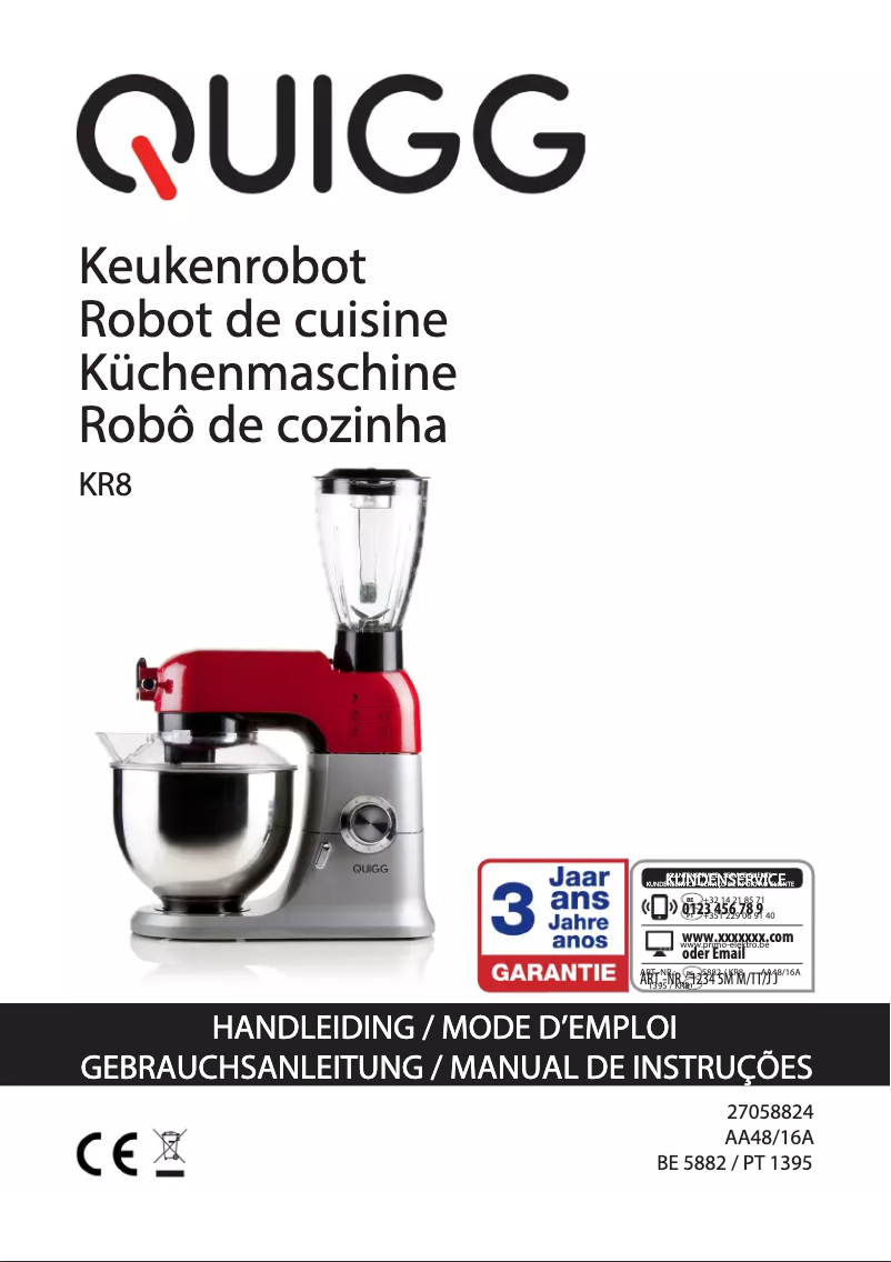 Page 1 of the manual User Manual Quigg KR8