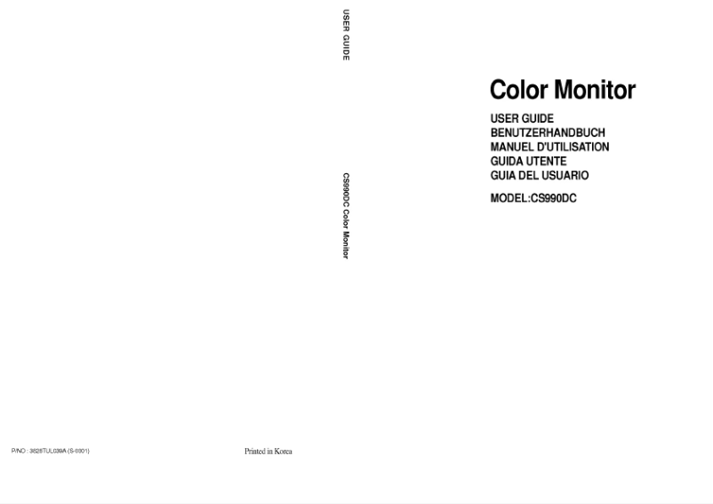 First page image of the manual for CS990C