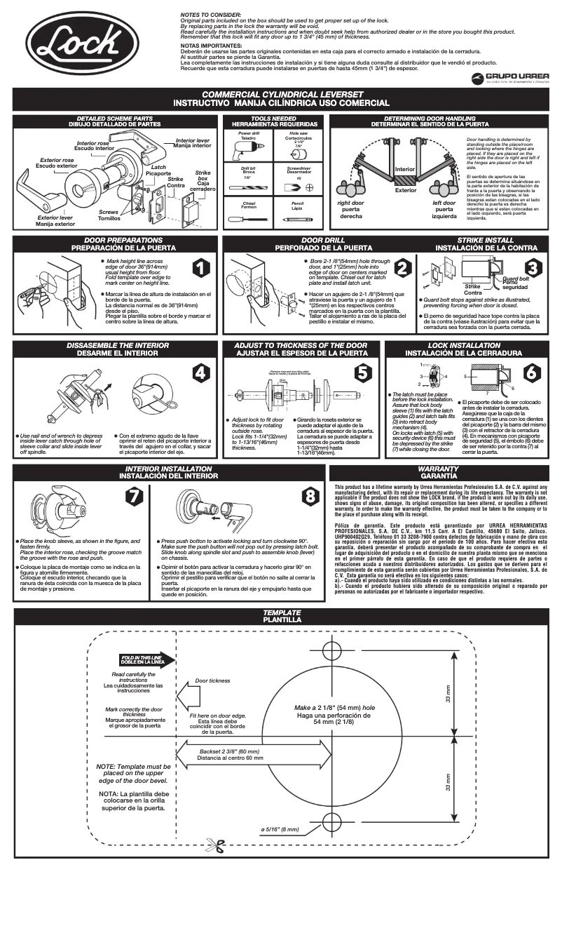Page 1 of the manual User Manual Urrea LR062B